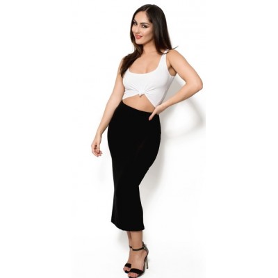 'Cadena' black and white two piece dress